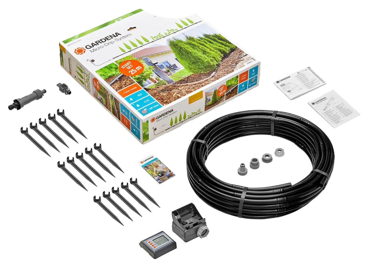 GARDENA Micro-Drip-System Startset M 25m Autom. Rijplanten 2 GARDENA Micro-Drip-System Startset M 25m Autom. Rijplanten - Afbeelding 2