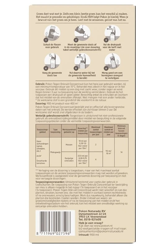 Pokon Tegen Onkruid Concentraat 900ml 2 Pokon Tegen Onkruid Concentraat 900ml - Afbeelding 2